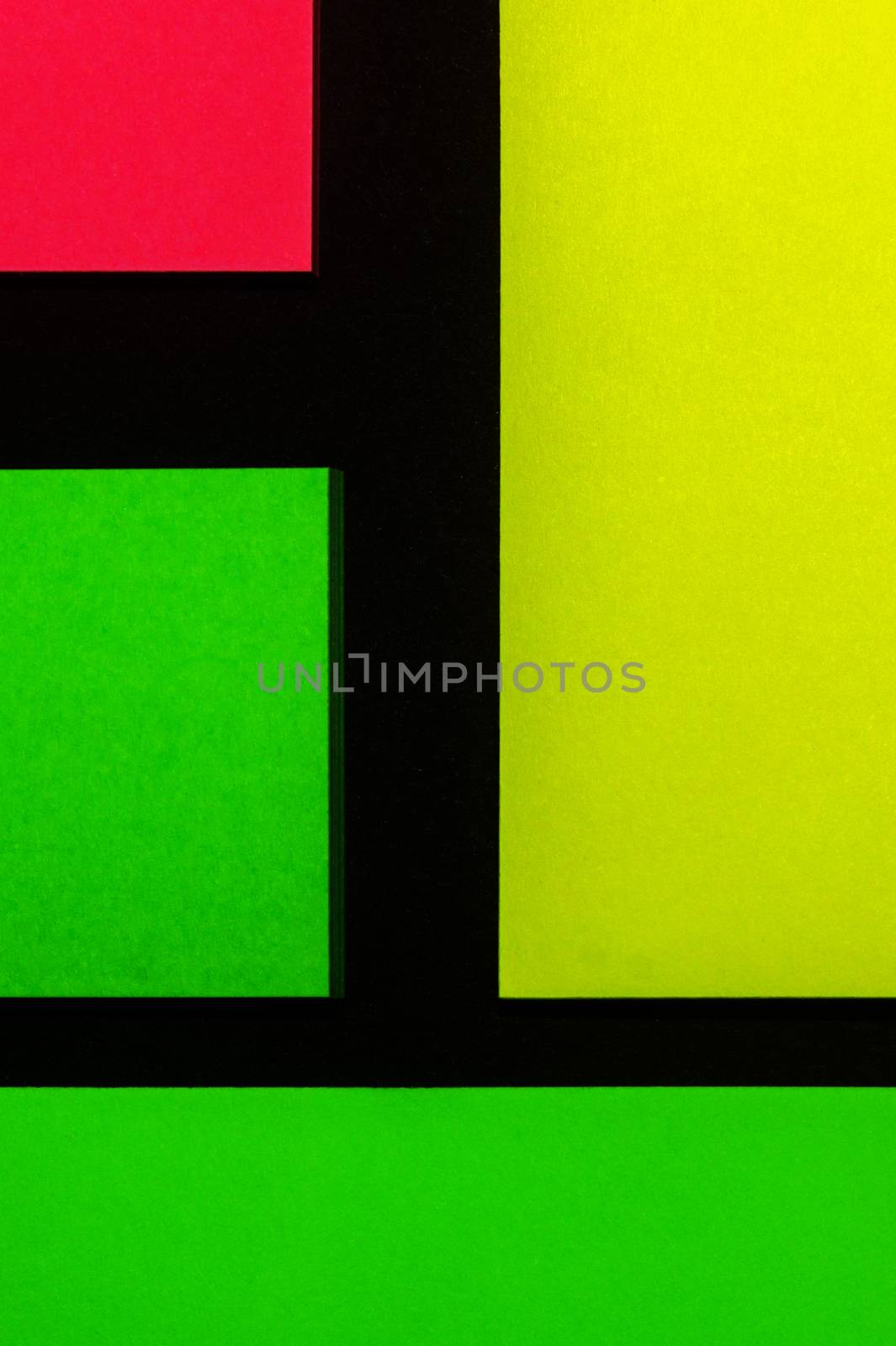 Green, yellow and rose hue colorful office stickers on black paper. Office noteparer as reminder. Isolated on black paper. by alexsdriver