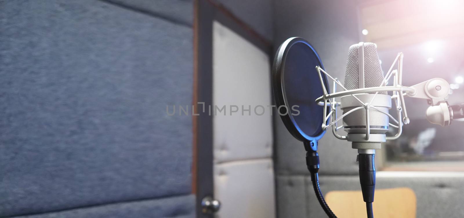 Studio microphone with shock mount and pop filter  by gnepphoto