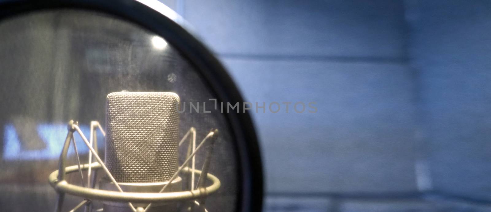 Studio microphone with shock mount and pop filter  by gnepphoto
