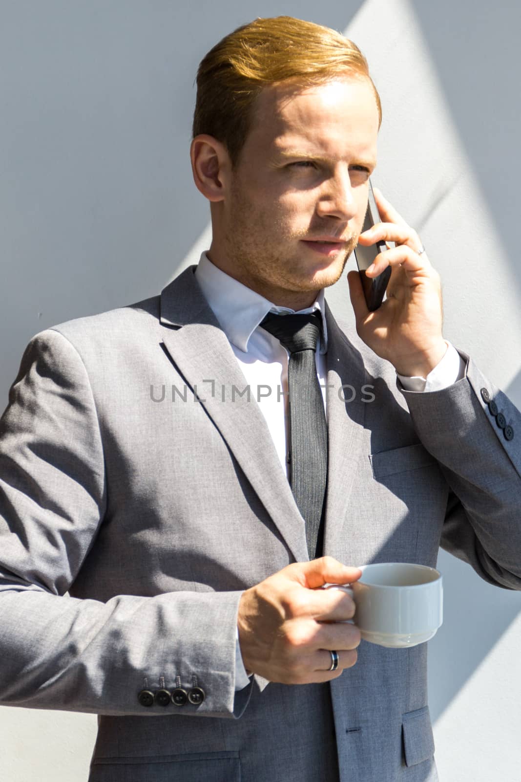 Business man using smartphone by ALotOfPeople