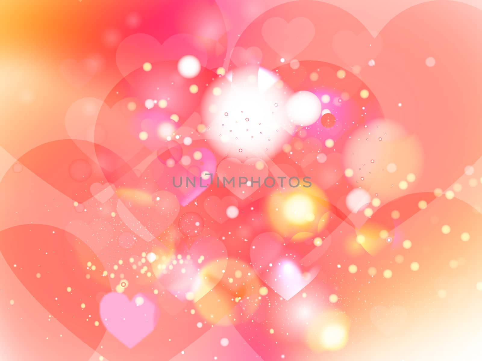 Heart blurred lights on colorfull background, Background with beautiful pink hearts, Hearts texture background