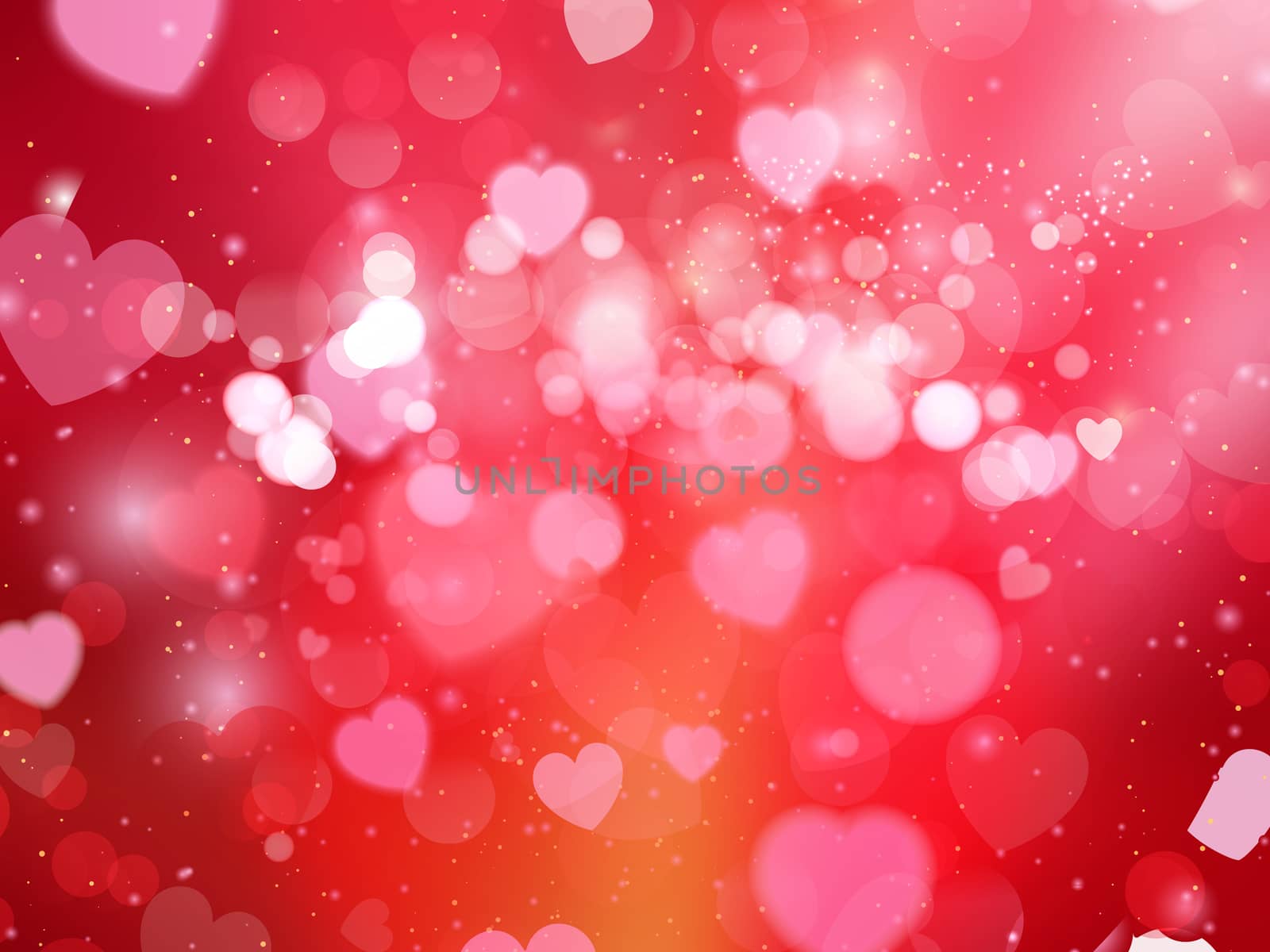 Heart blurred lights on colorfull background, Background with beautiful pink hearts, Hearts texture background