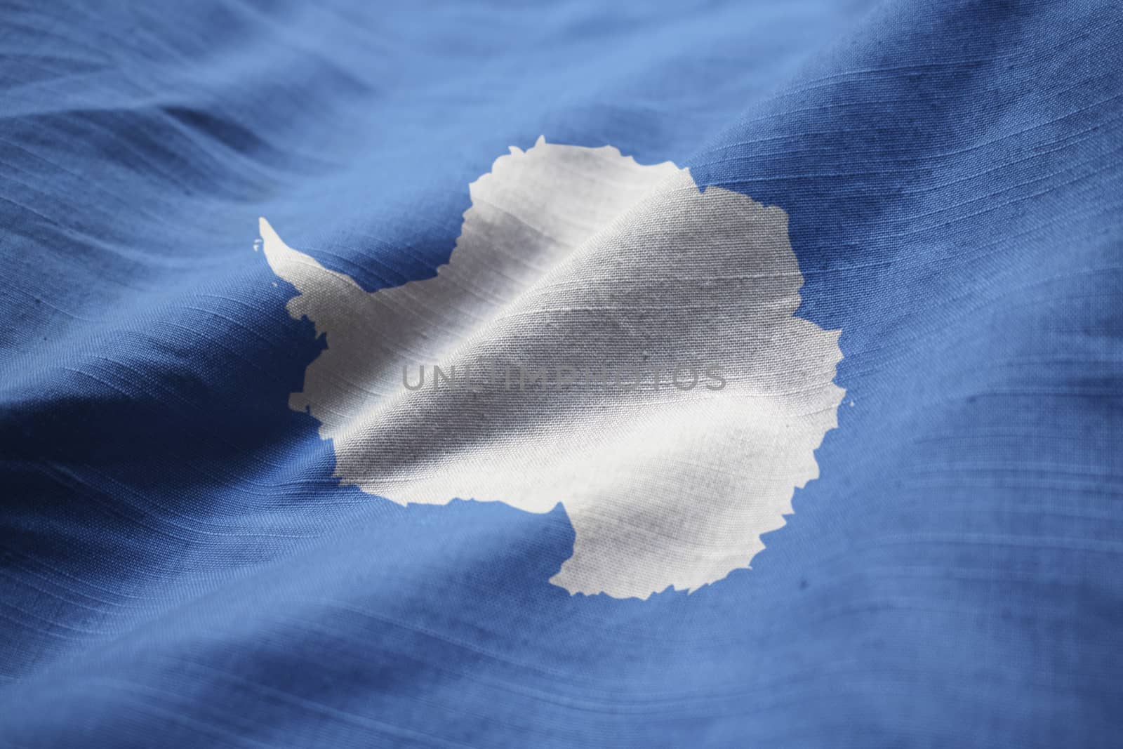 Closeup of Ruffled Antarctica Flag, Antarctica Flag Blowing in W by shaadjutt36