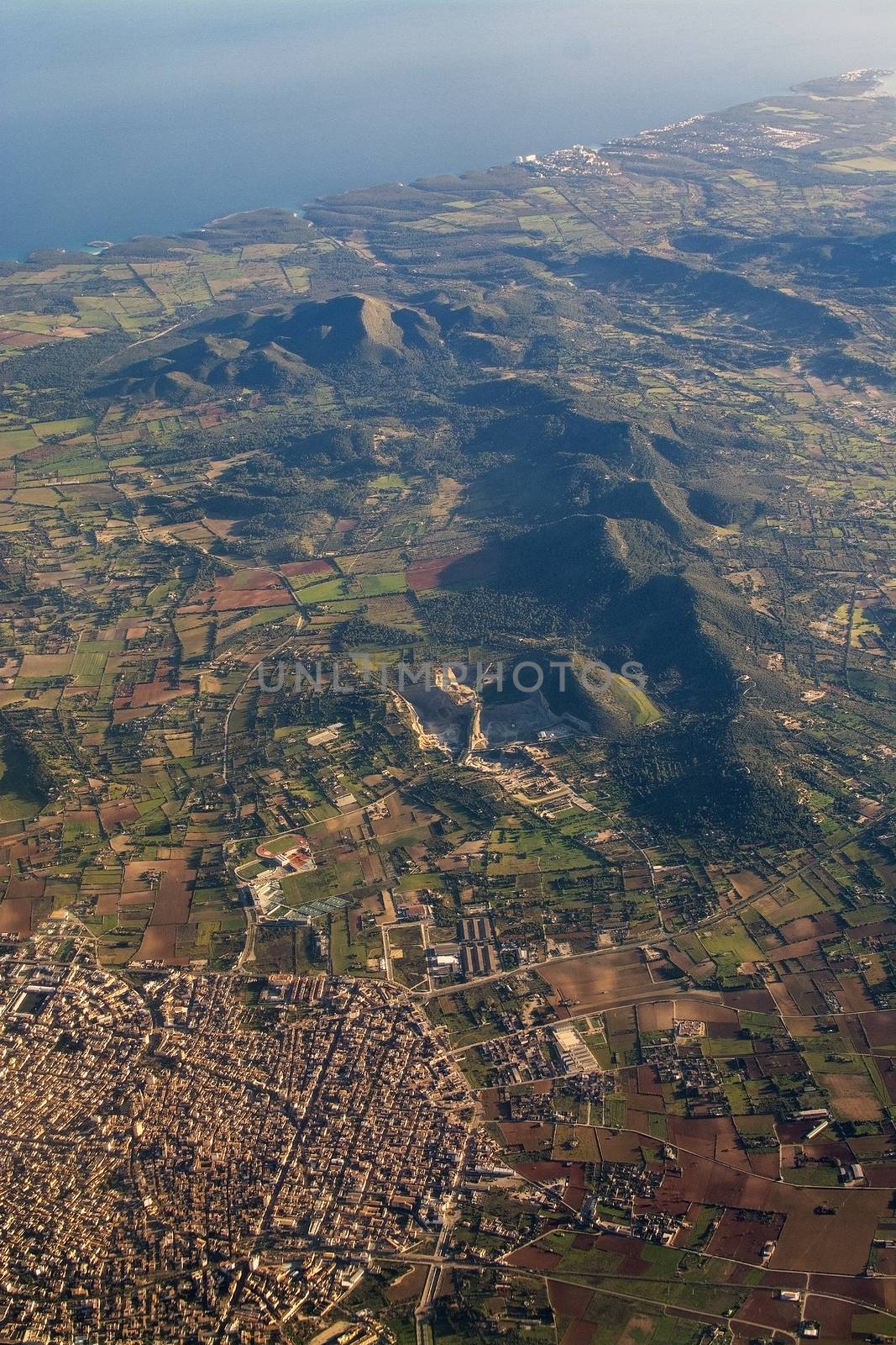 Coastal landscape aerial view in eastern Mallorca by ArtesiaWells