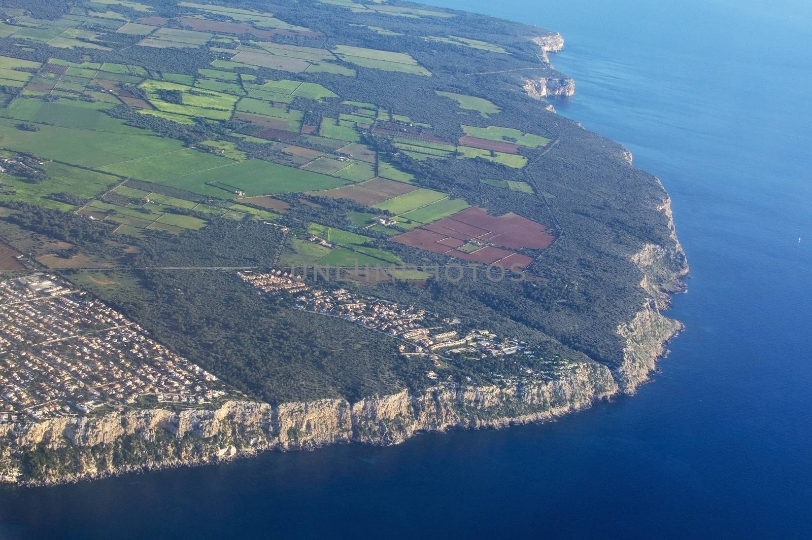 Coastal landscape aerial view of Cala Blava area by ArtesiaWells