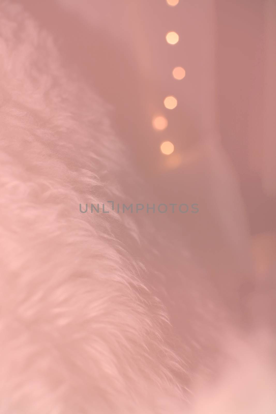 White lambswool fur and bokeh christmas lights by ArtesiaWells