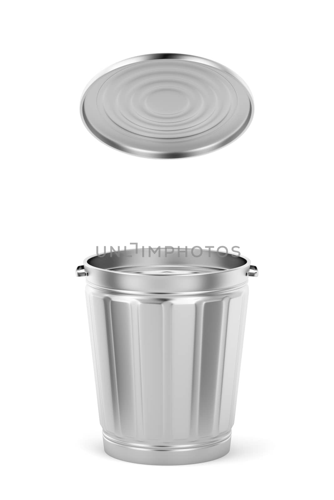 Metal trash can with lid by magraphics