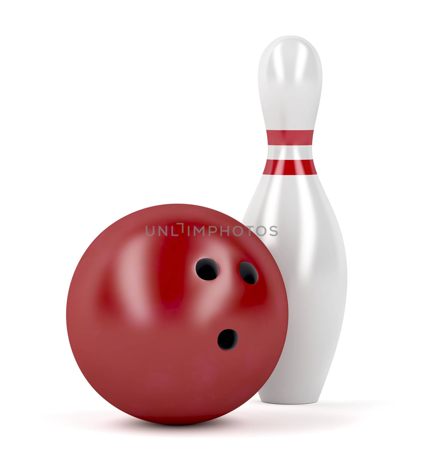 Red bowling ball and pin by magraphics