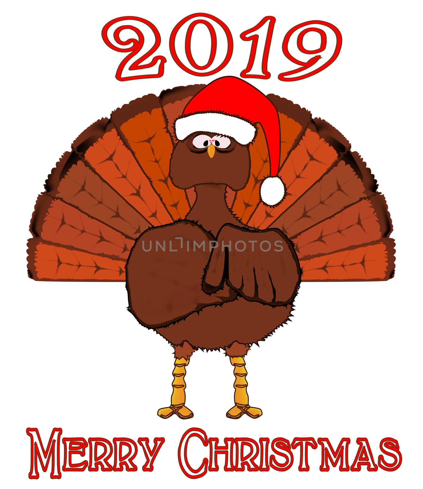 A Christmas Turkey with a message of Merry Christmas for 2019
