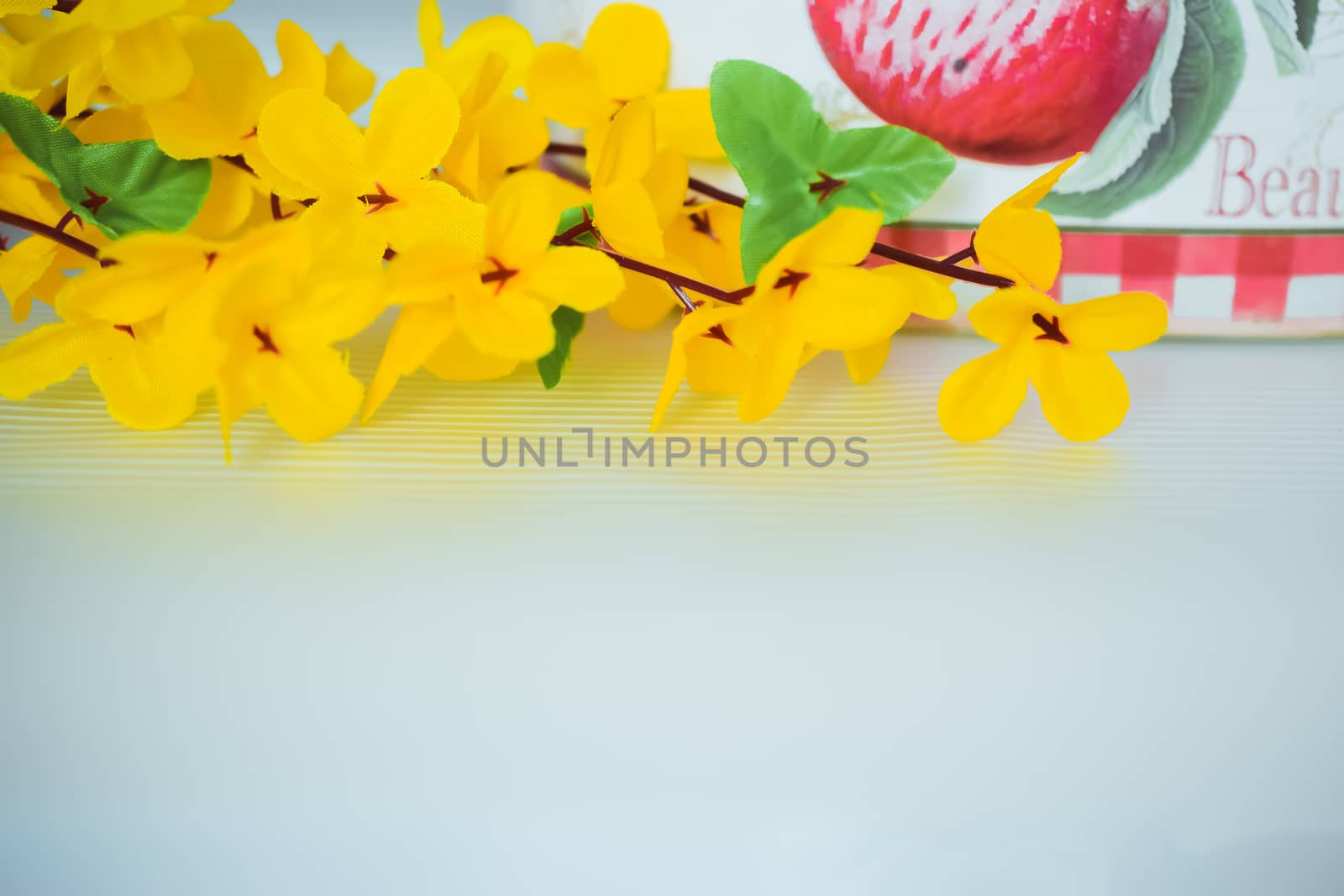 flowers made of artificial materials yellow, acacia flowers