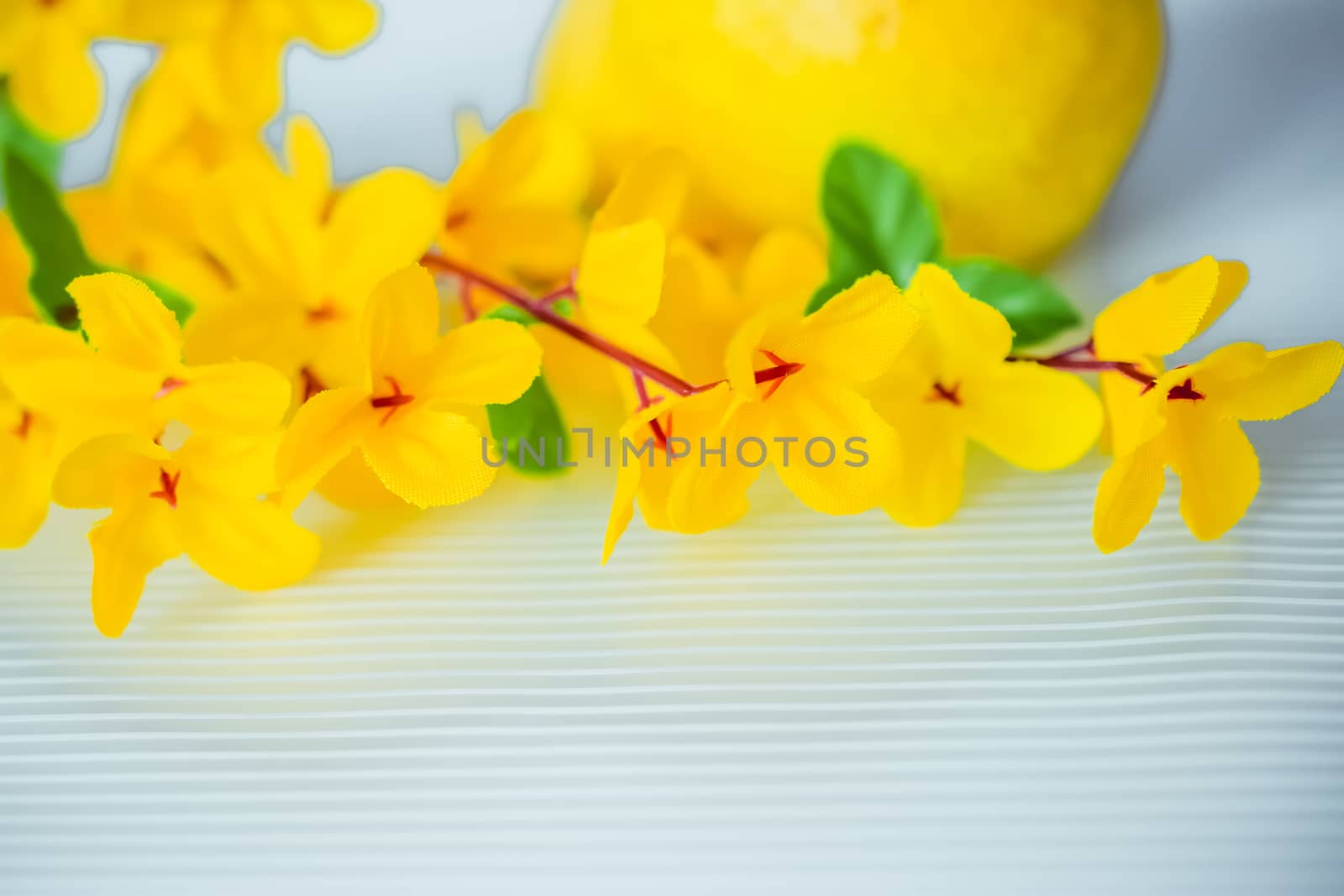 flowers made of artificial materials yellow, acacia flowers