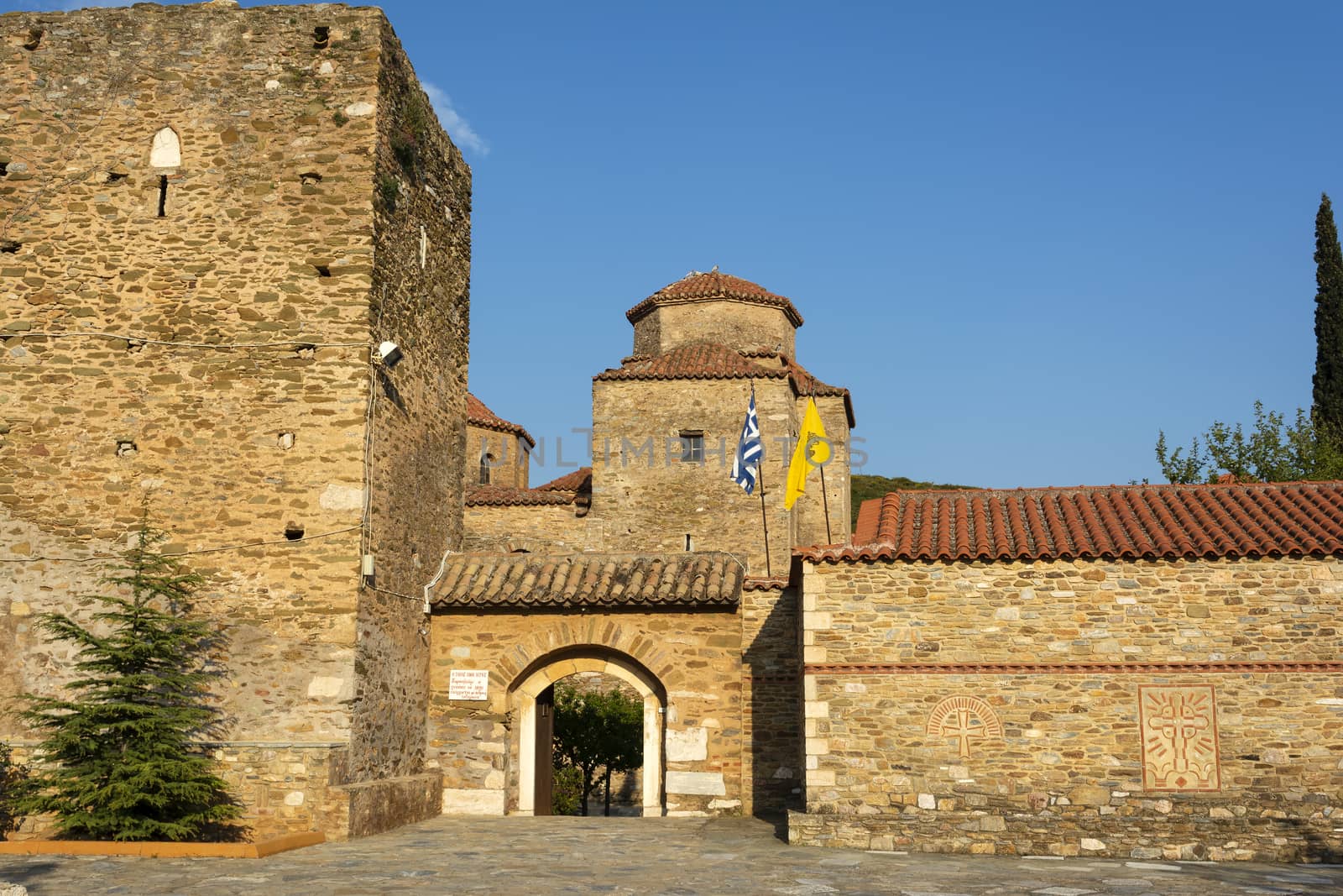 View of Orthodox Holy Monastery of Pantokrator-Tao (Ntaou) Penteli - Greece