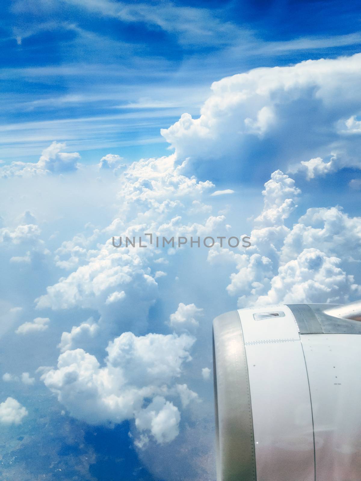 View from an airplane window background