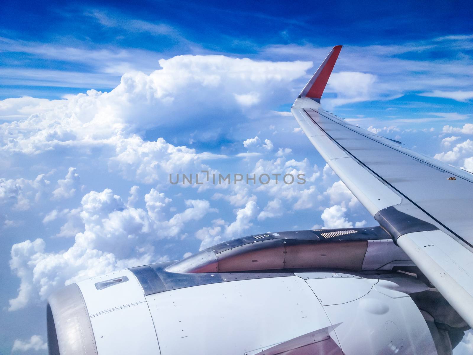 View from an airplane window background