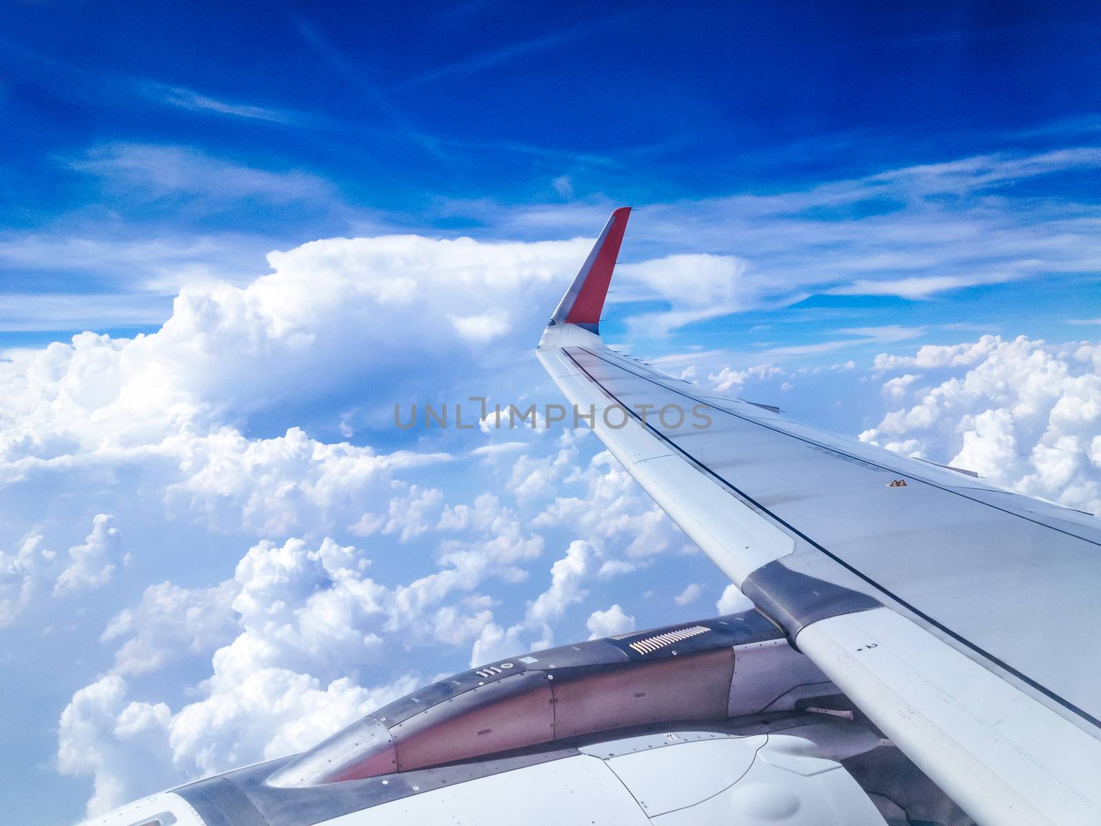 View from an airplane window background