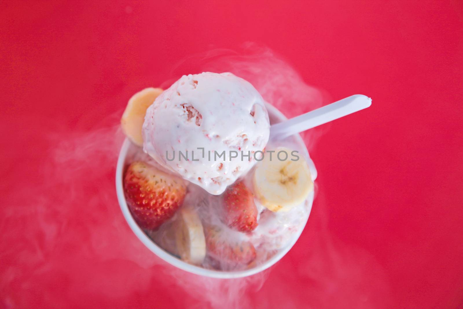 Strawberry and Banana Ice Cream with real fruits by haiderazim