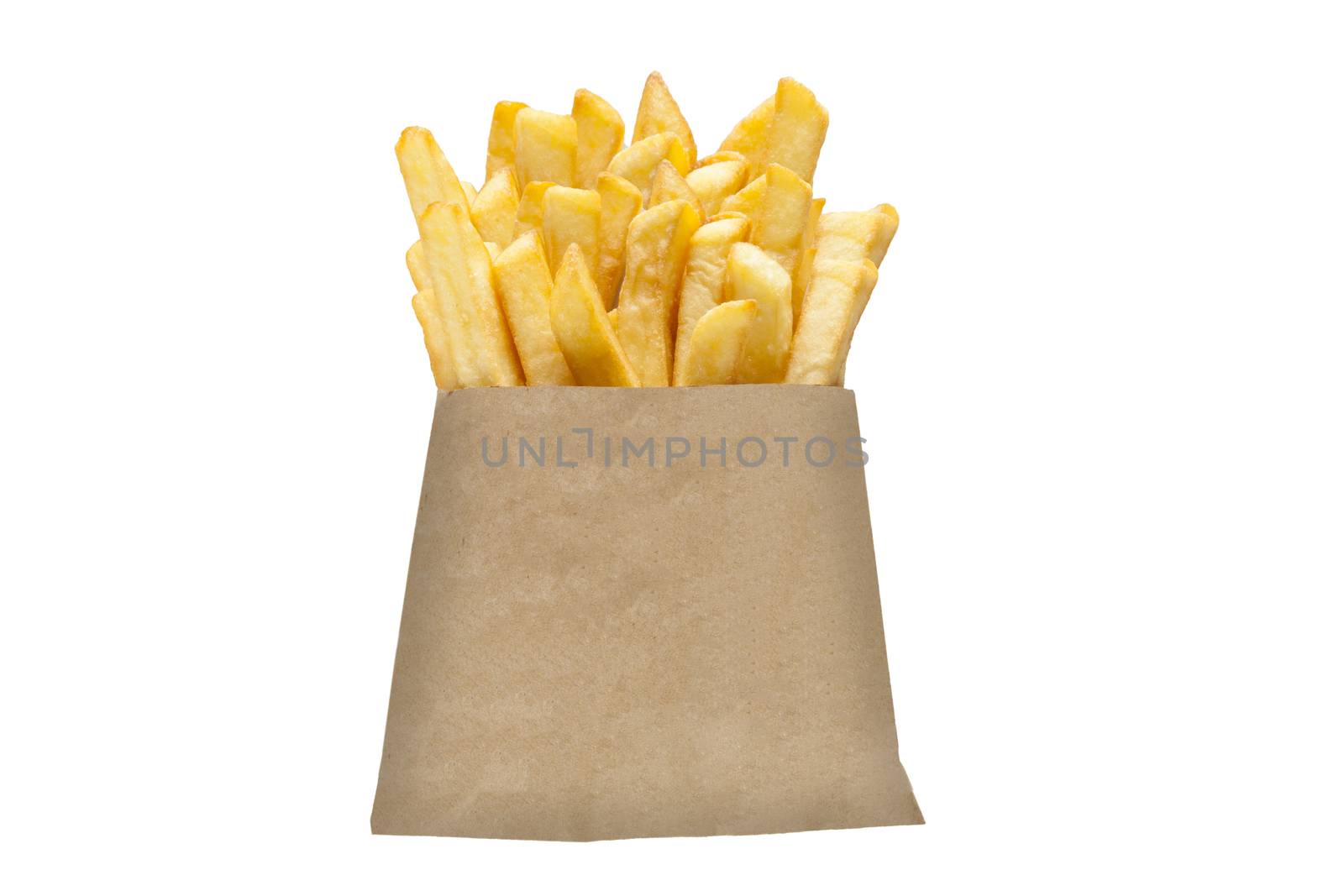 French fries in paper packaging