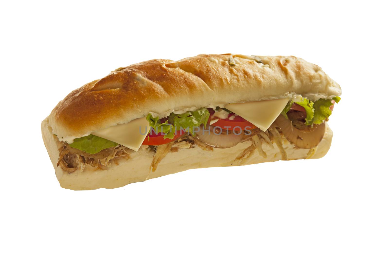 Sub sandwich hoagie with meat and veggies by haiderazim