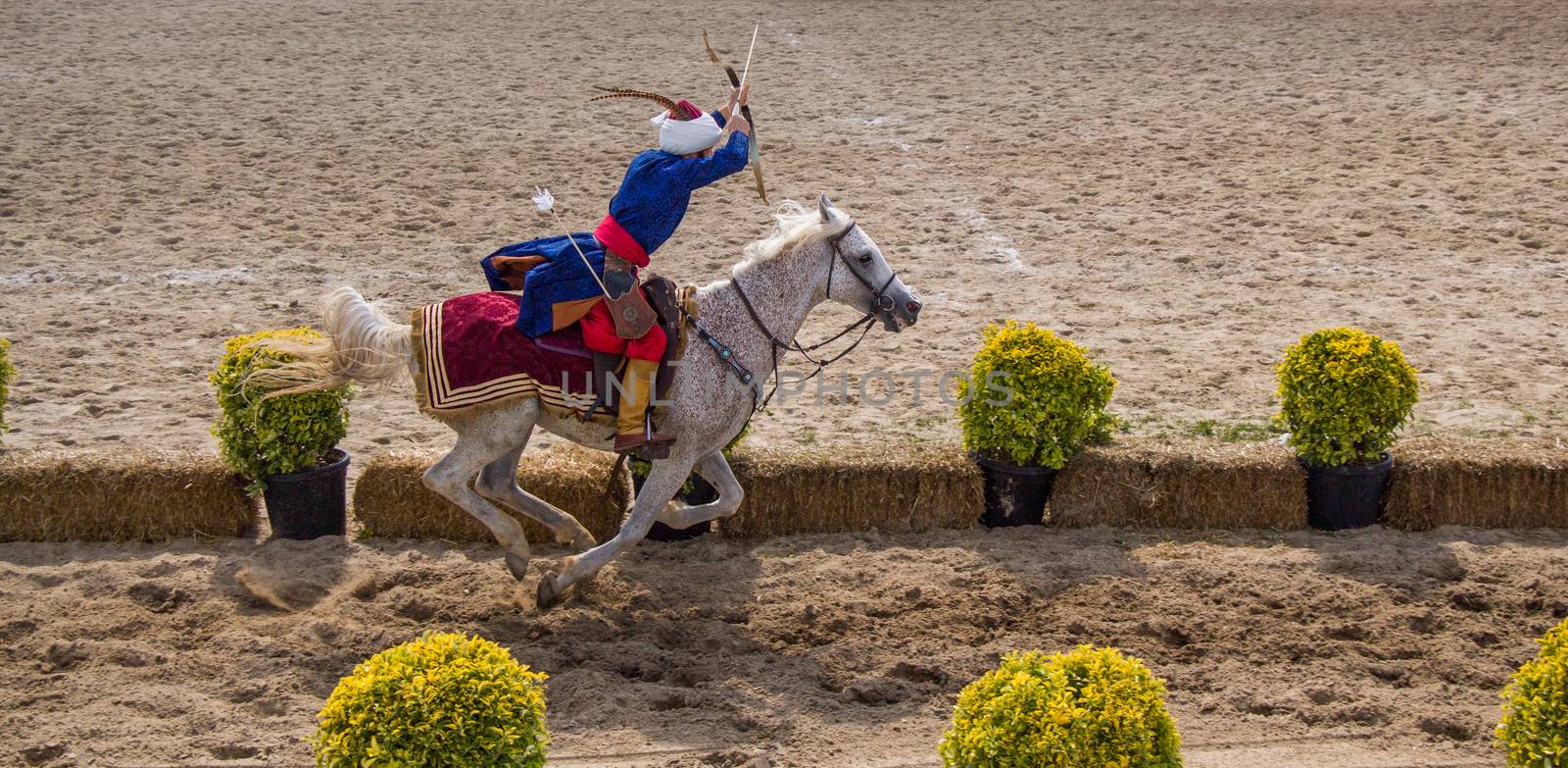 Ottoman archer riding and shooting on horseback