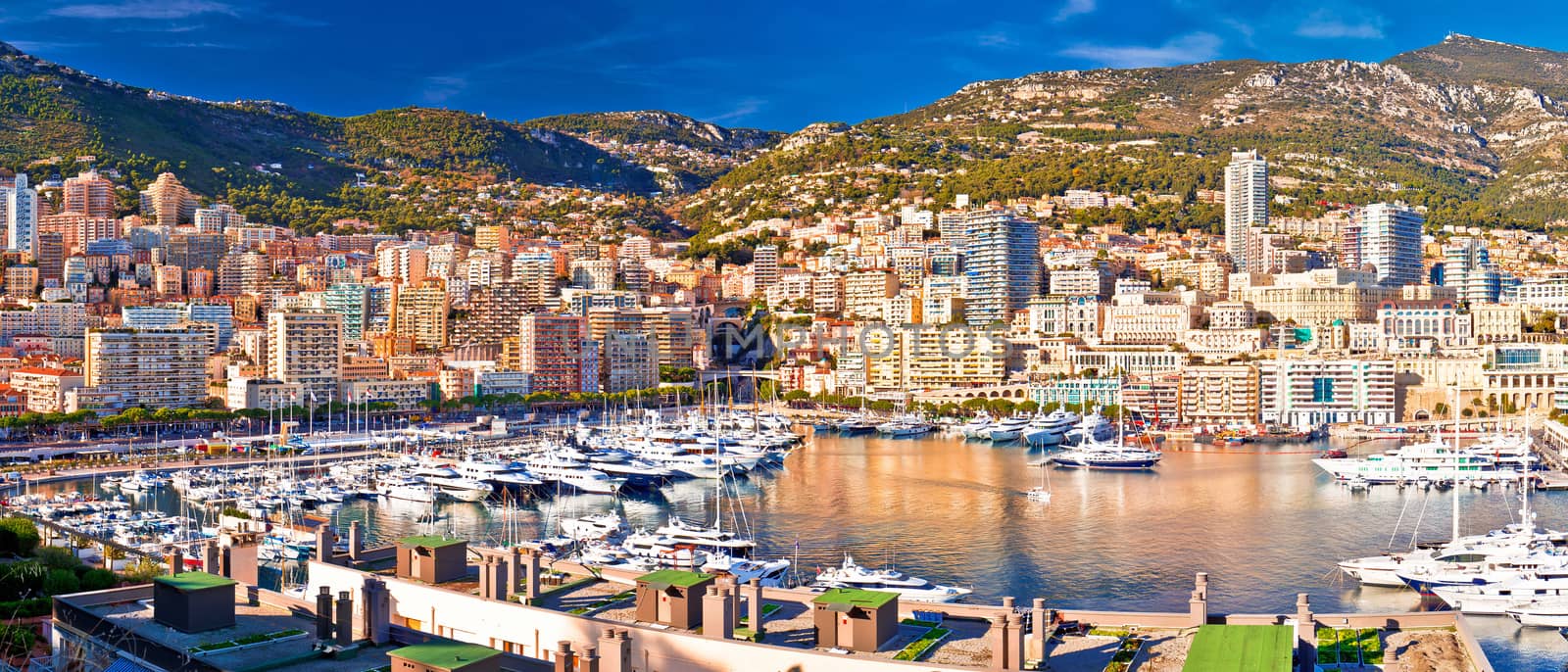 Monaco and Monte Carlo cityscape and harbor colorful panoramic v by xbrchx