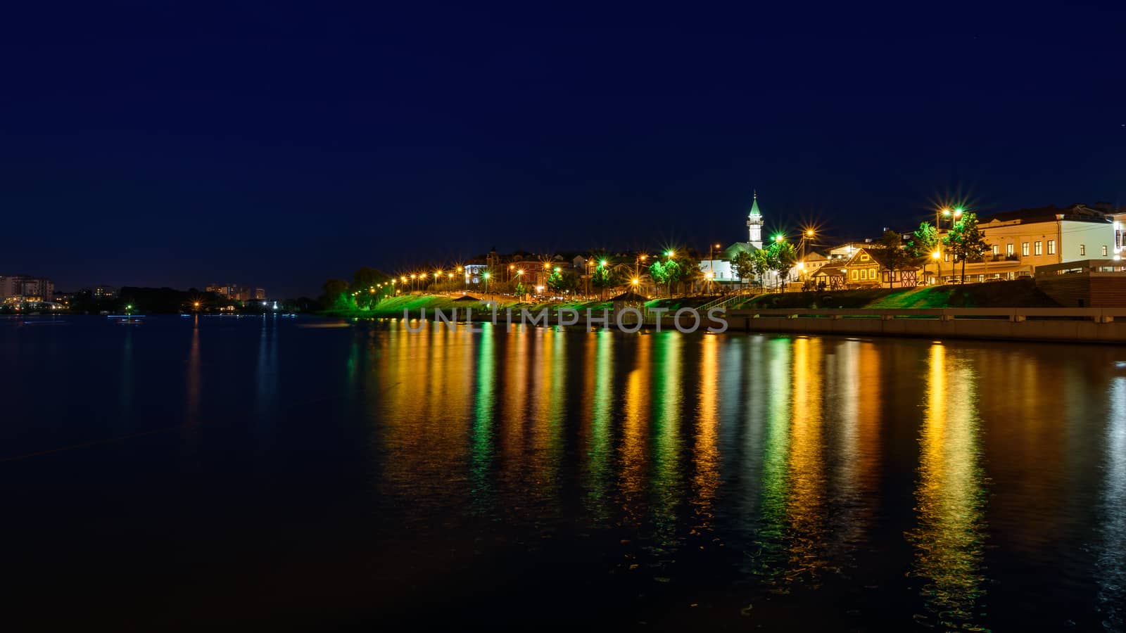 The city of Kazan during a beautiful summer night with multicolor illumination by Seva_blsv