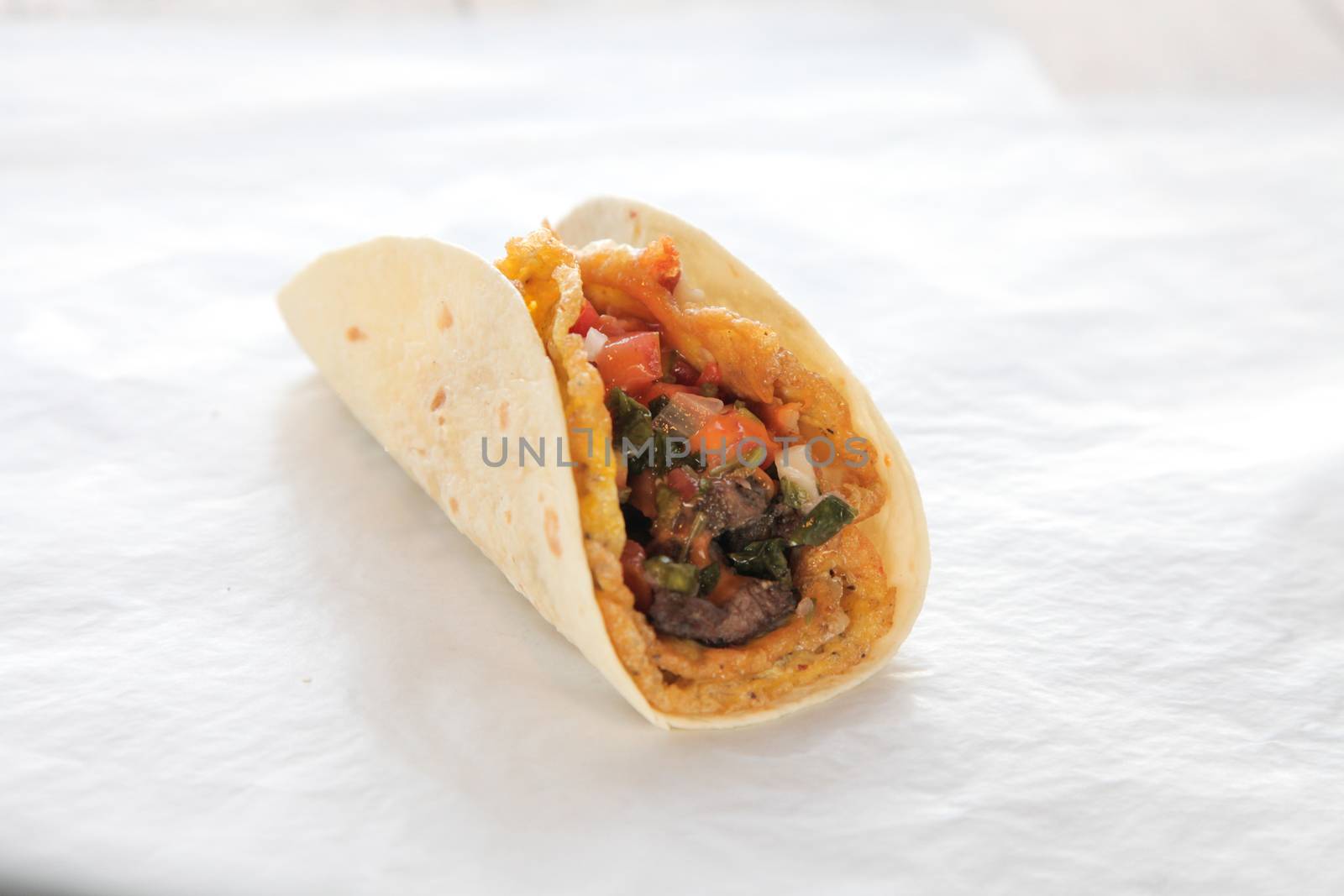 Beef and egg omelette tacos by haiderazim