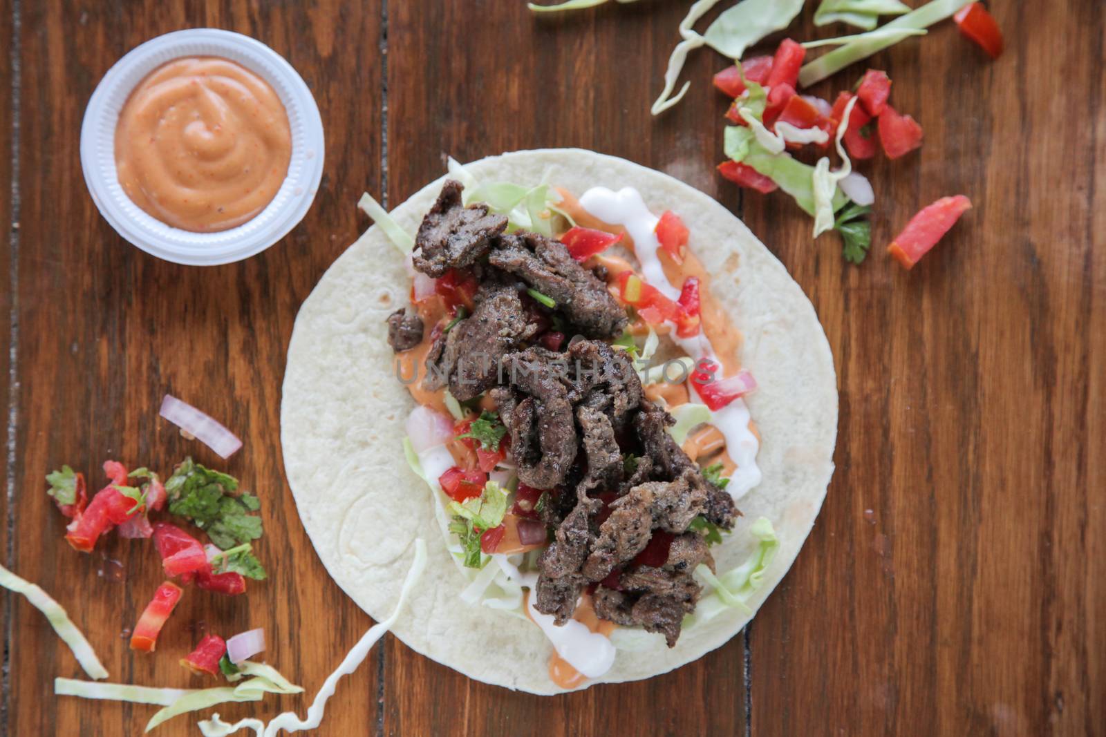 Beef steak tortilla wrap taco by haiderazim