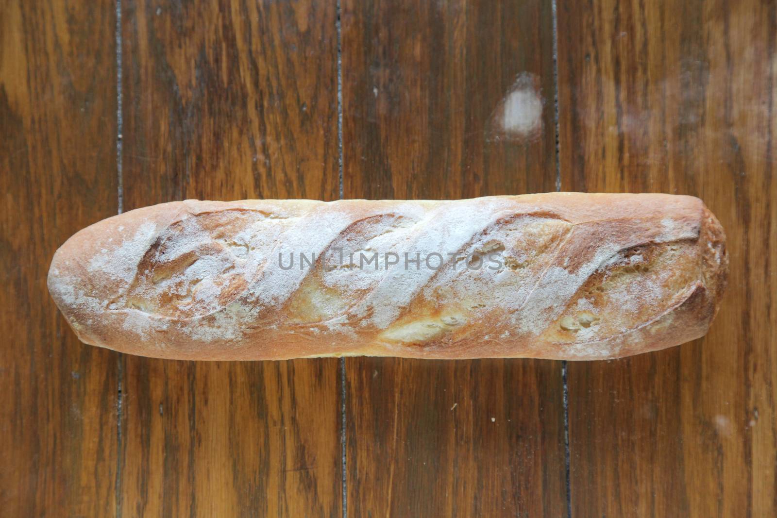 French baguette bread top angle