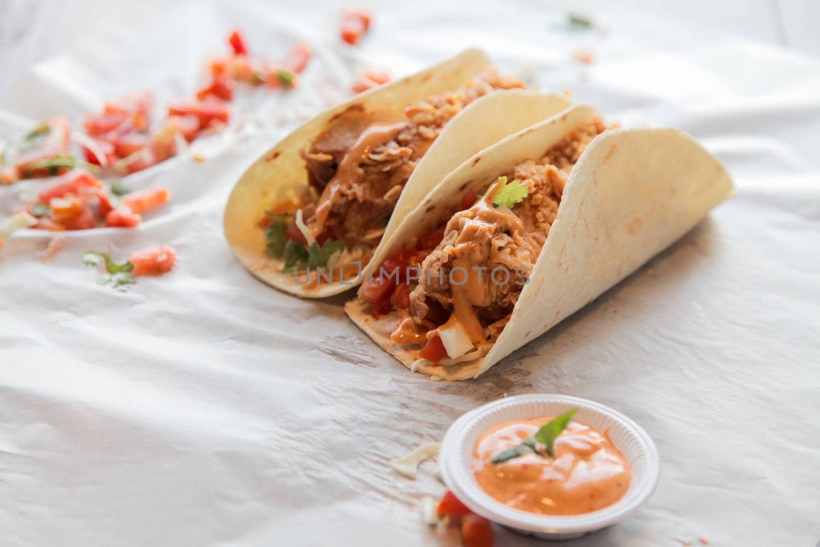 Mexican fried chicken tacos by haiderazim