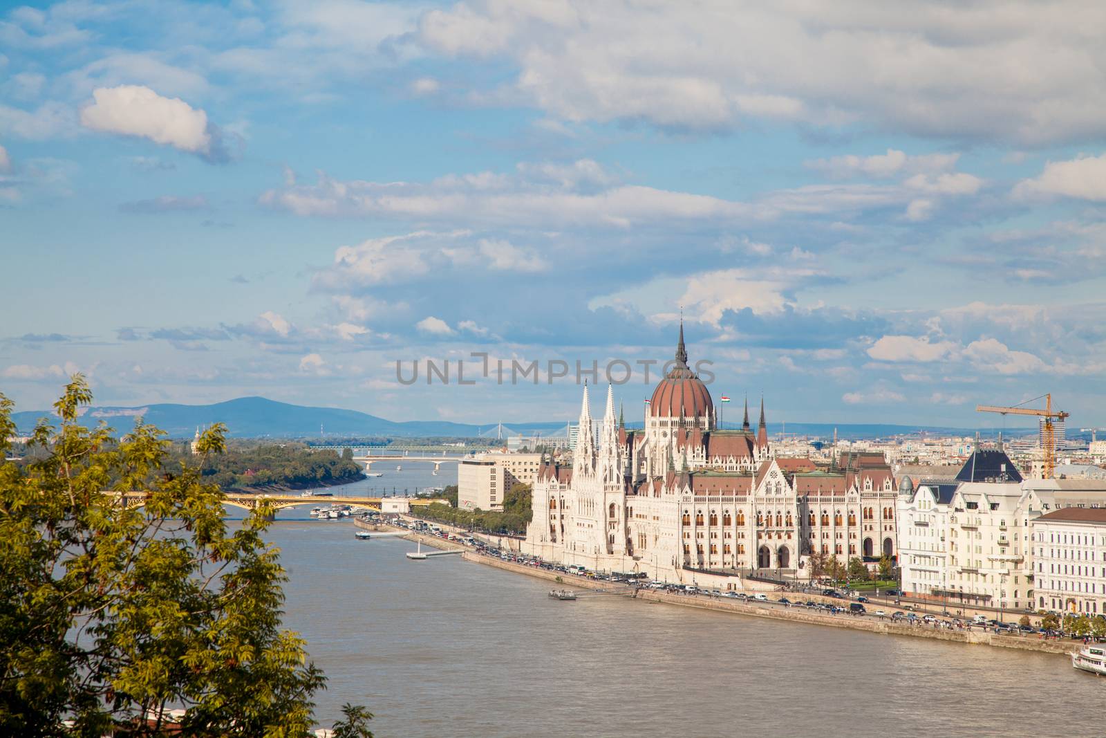 Budapest Parliament view with Danube river and City, Hungary by haiderazim