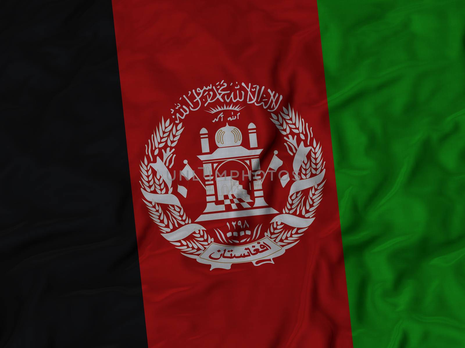 Ruffled Flag of Afghanistan Blowing in Wind by shaadjutt36