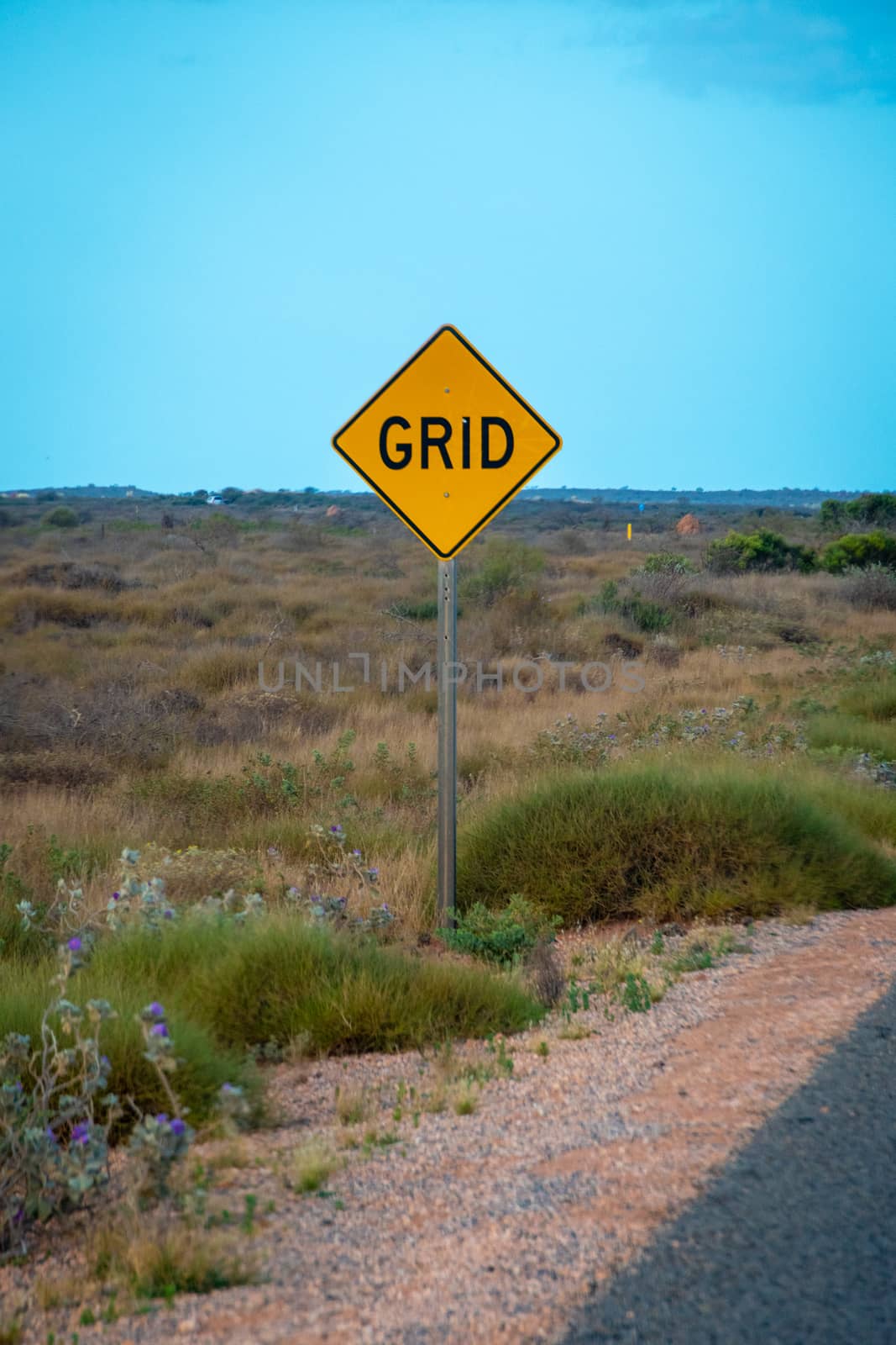Yellow Street Grid street sign in Western Australia by MXW_Stock