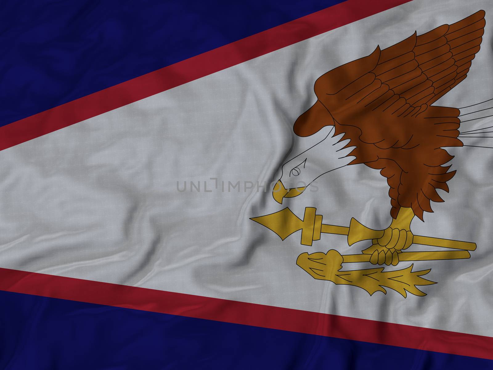 Ruffled Flag of American Samoa Blowing in Wind by shaadjutt36