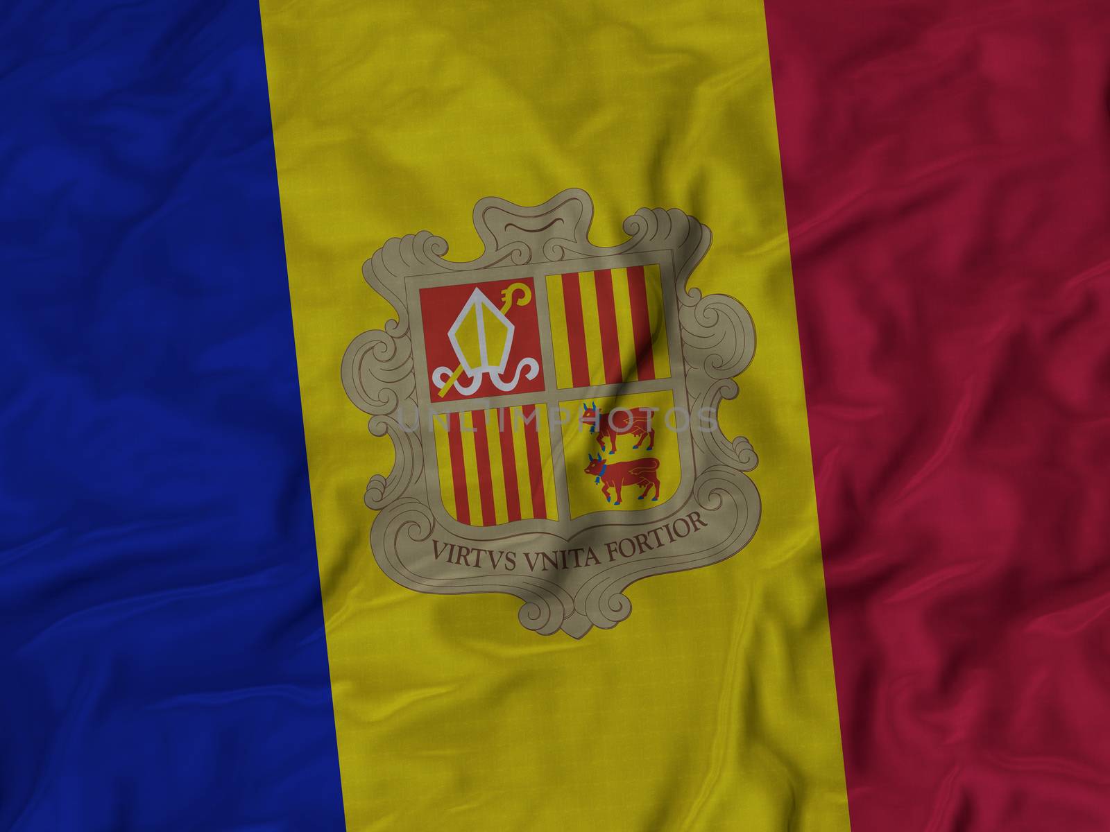 Ruffled Flag of Andorra Blowing in Wind by shaadjutt36