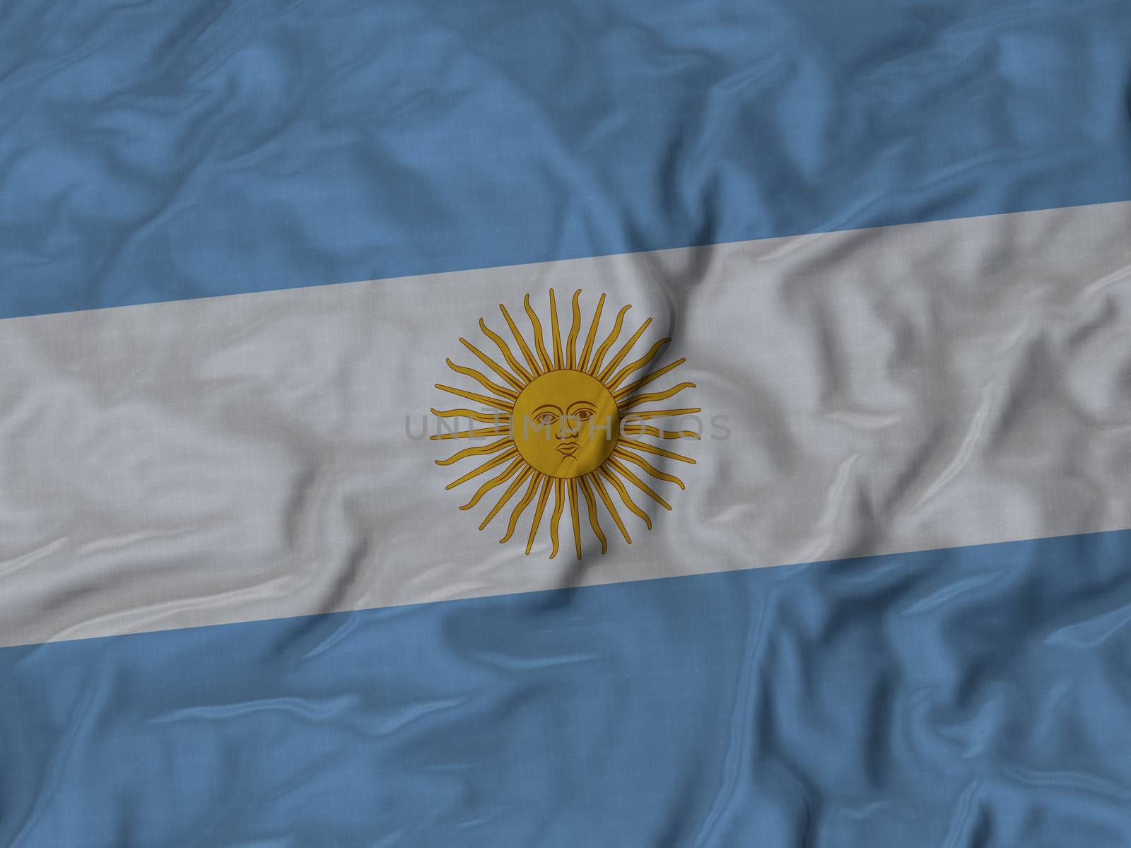 Ruffled Flag of Argentina Blowing in Wind by shaadjutt36