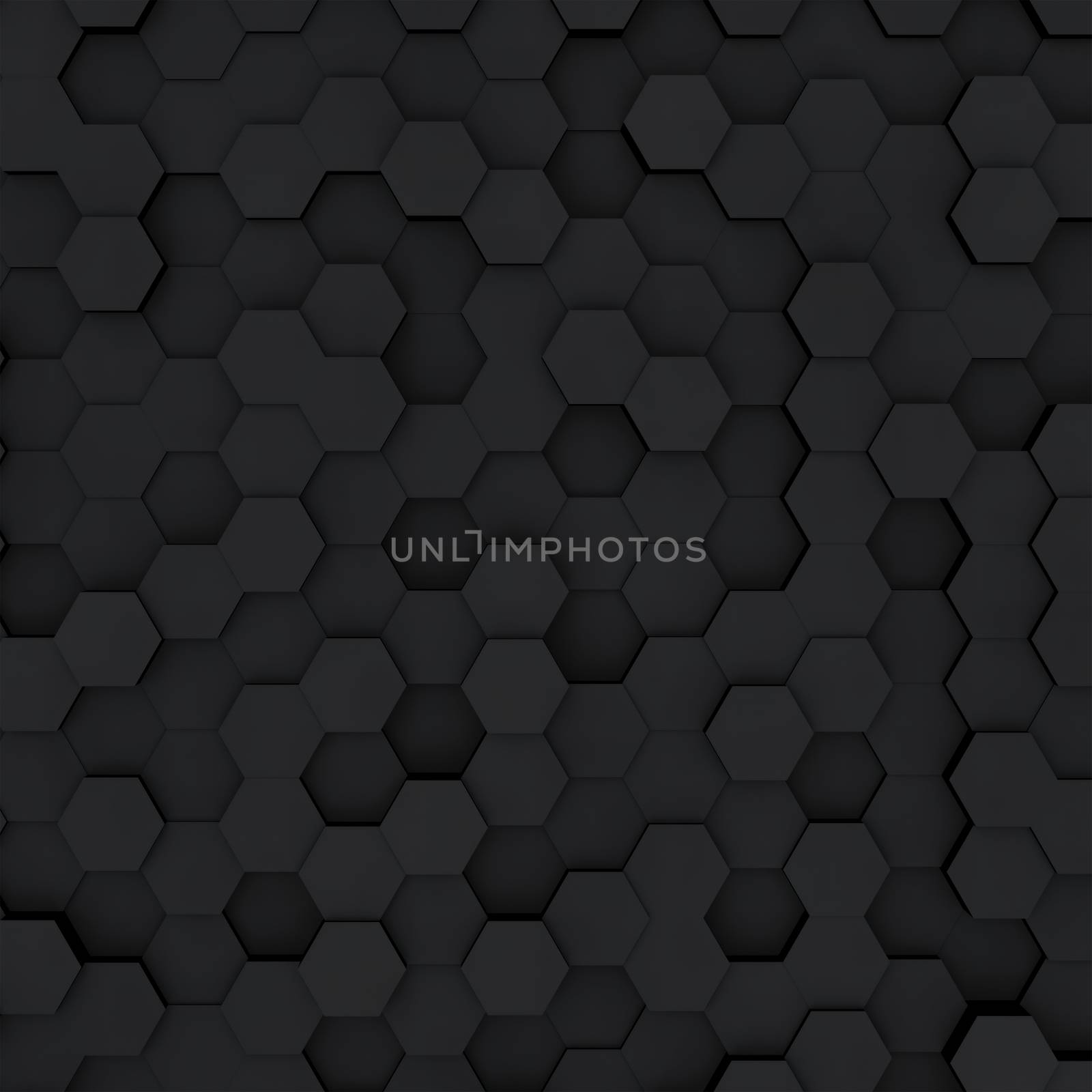 Abstract minimalistic modern technological background with dark gray hexagon cells of honeycombs.