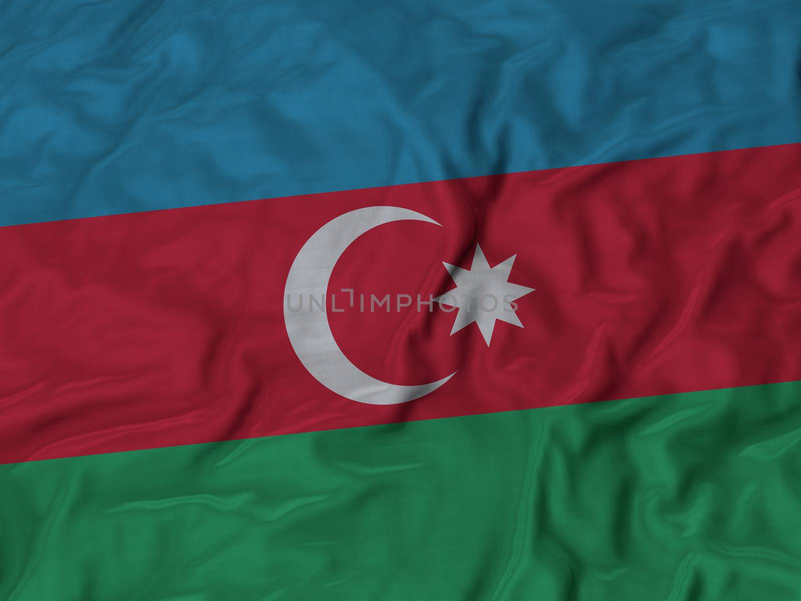 Ruffled Flag of Azerbaijan Blowing in Wind by shaadjutt36