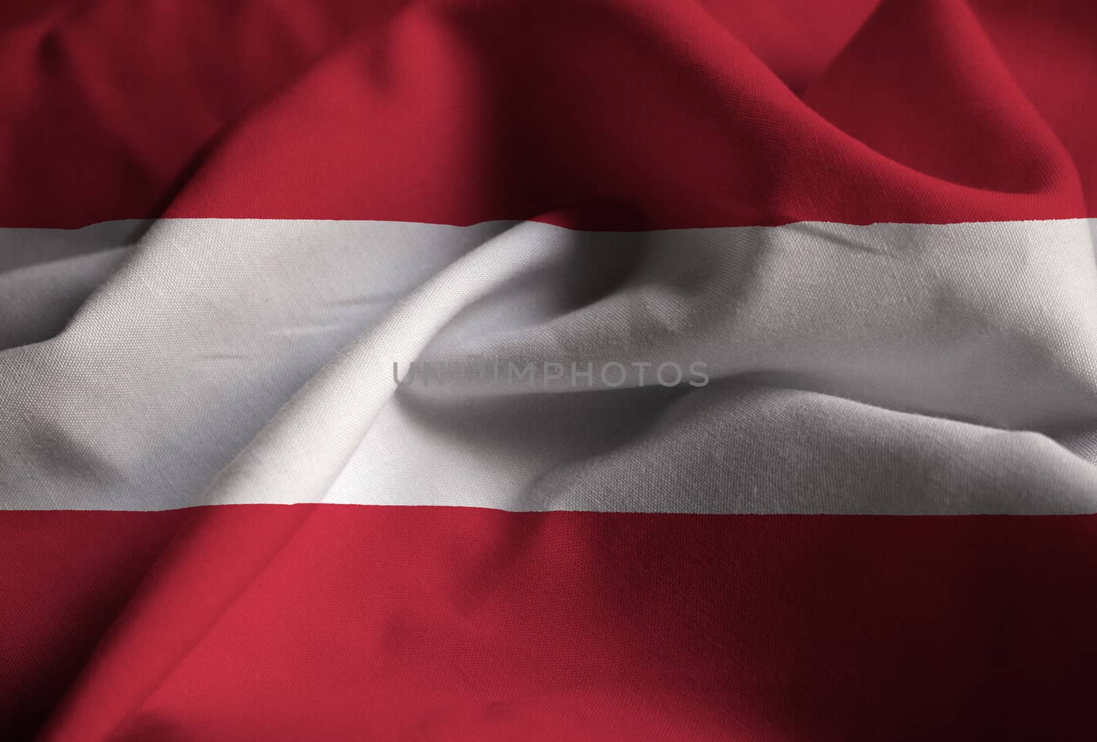 Ruffled Flag of Austria Blowing in Wind