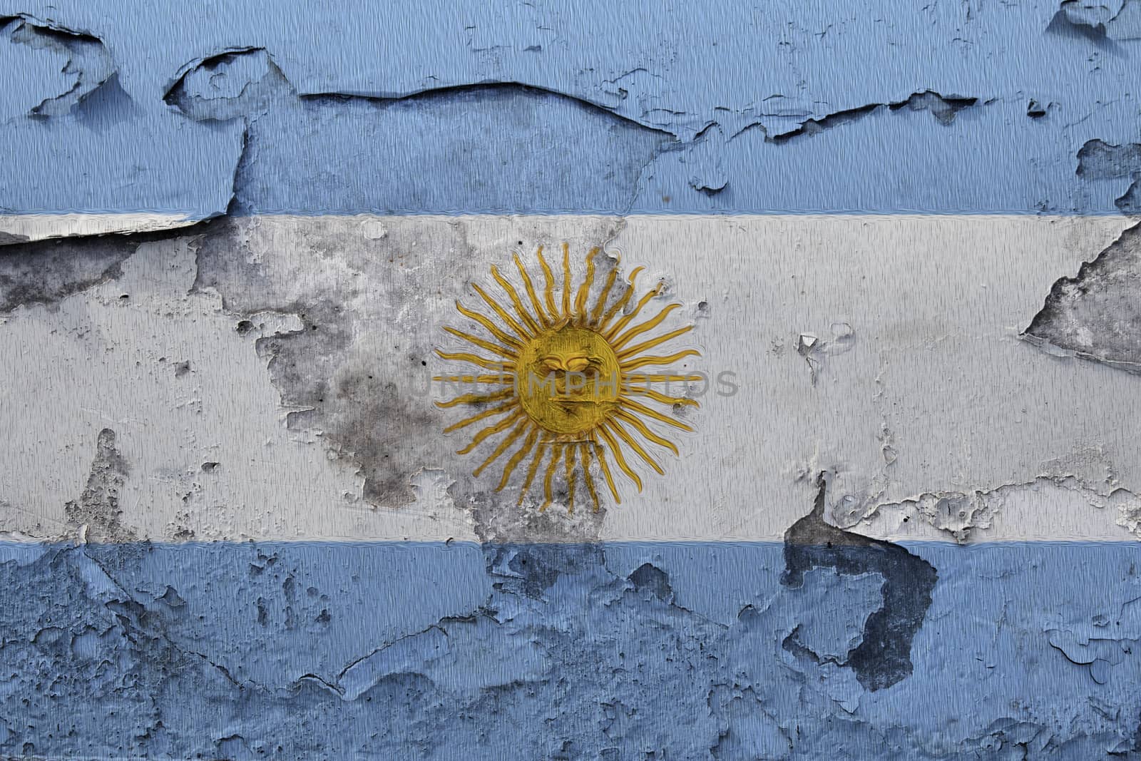 Argentina flag painted on the cracked grunge concrete wall by shaadjutt36