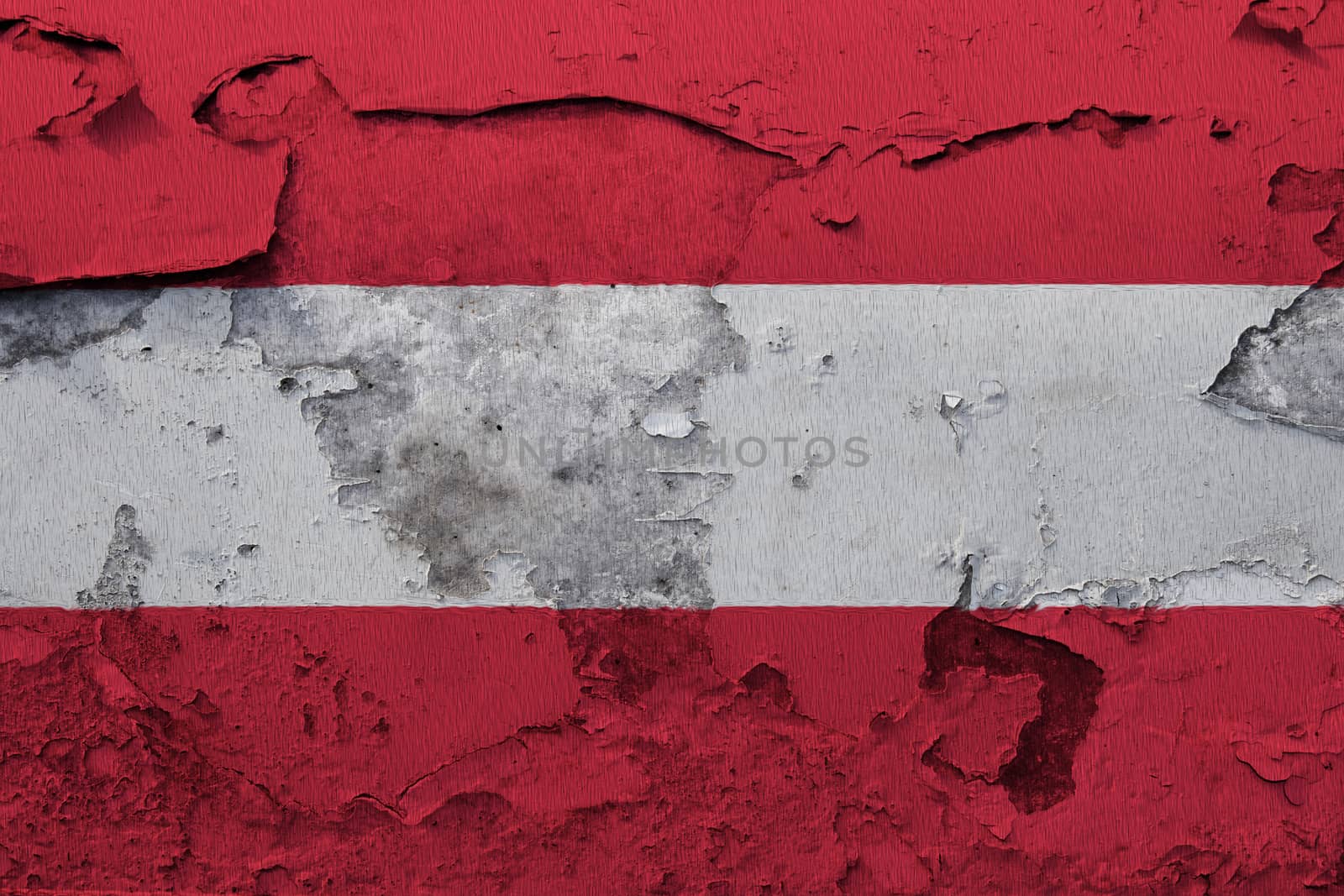 Austria flag painted on the cracked grunge concrete wall by shaadjutt36