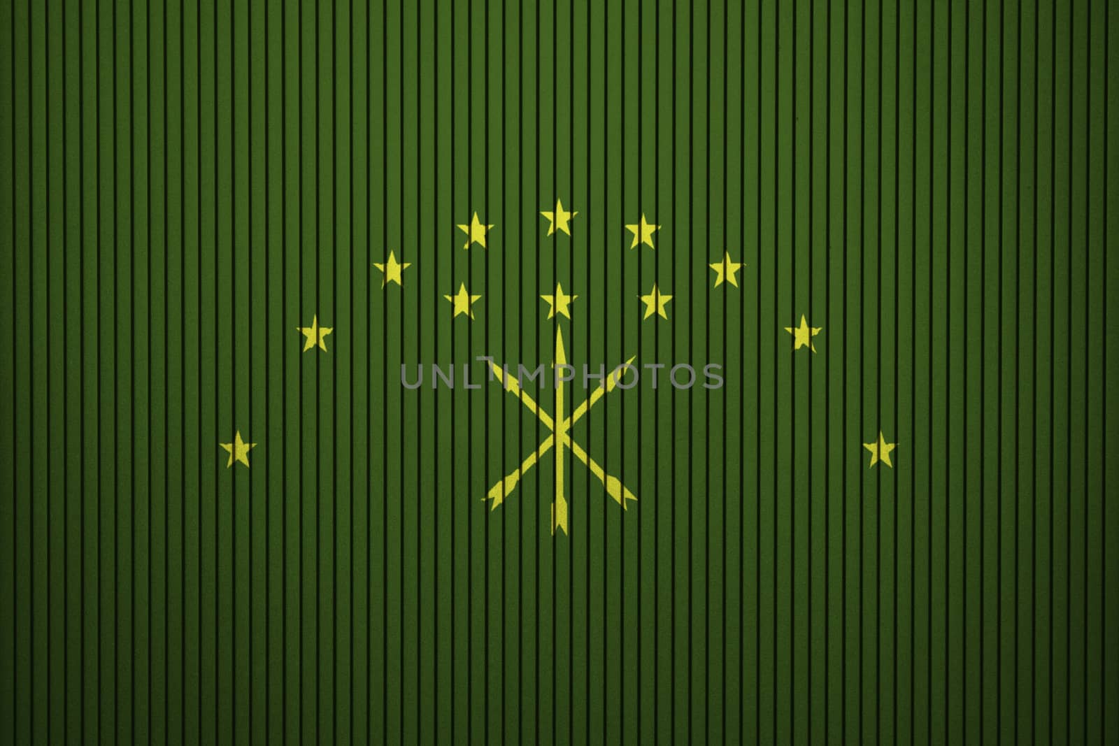 Adygea flag painted on the cracked grunge concrete wall by shaadjutt36