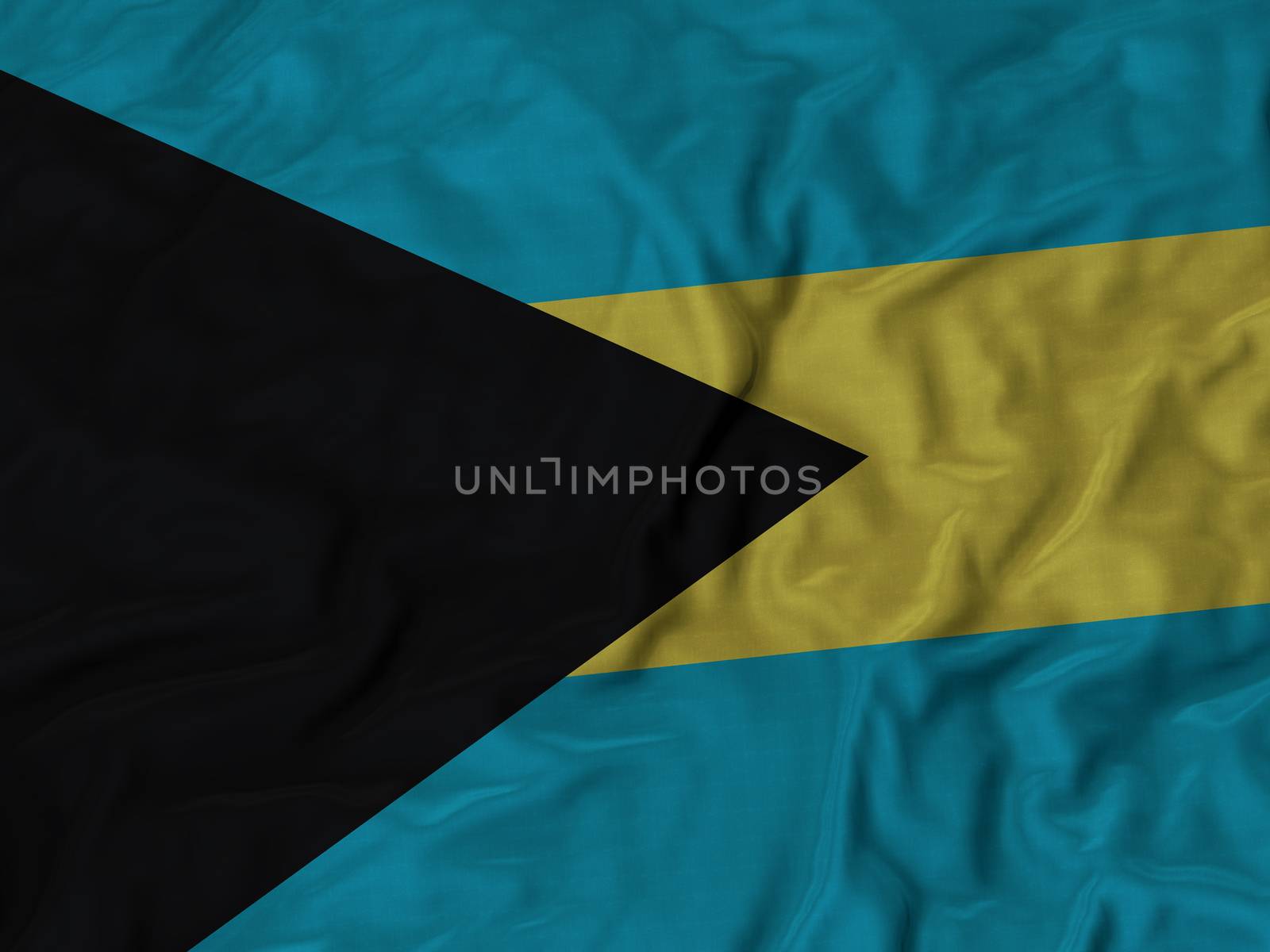 Ruffled Flag of Bahamas Blowing in Wind by shaadjutt36