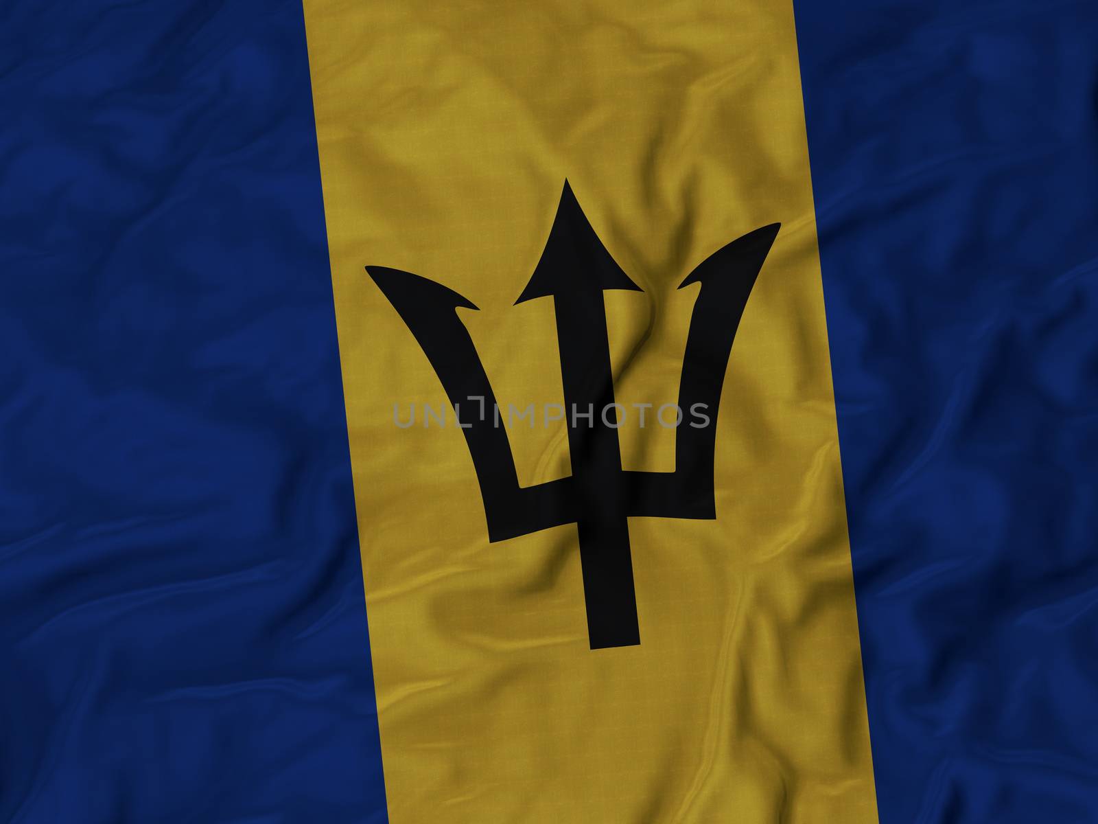 Ruffled Flag of Barbados Blowing in Wind by shaadjutt36