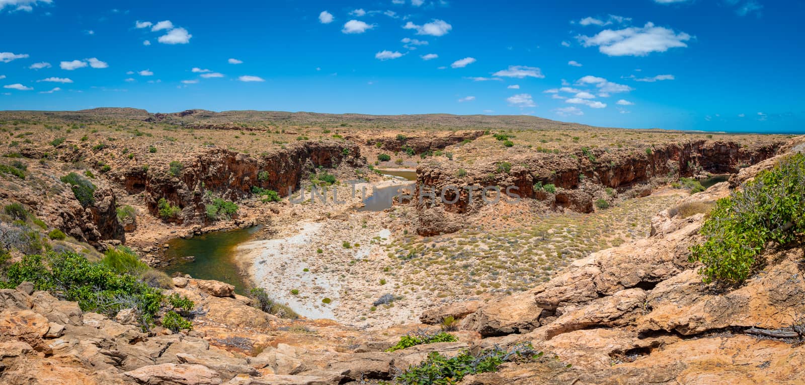 Yardie Creek Gorge panorama at the Cape Range National Park Australia by MXW_Stock