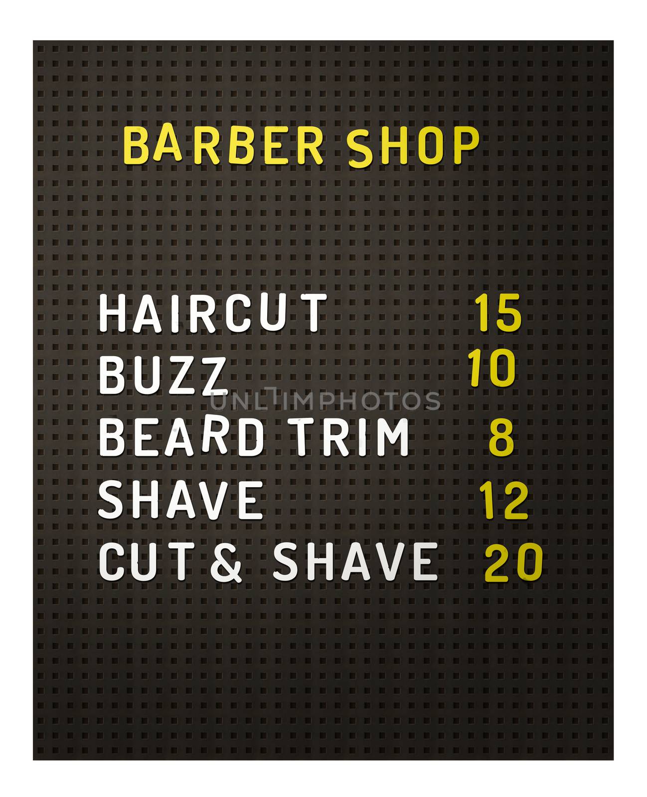 Isolated Barber Shop Prices by mrdoomits
