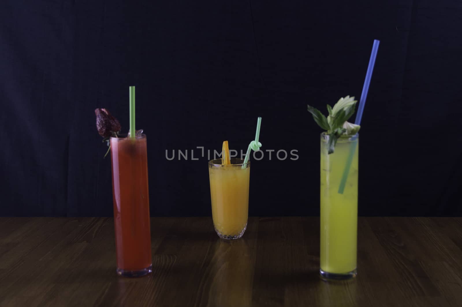 prepared fruit and exotic chocolate flavored sweet drinks by sonyugur