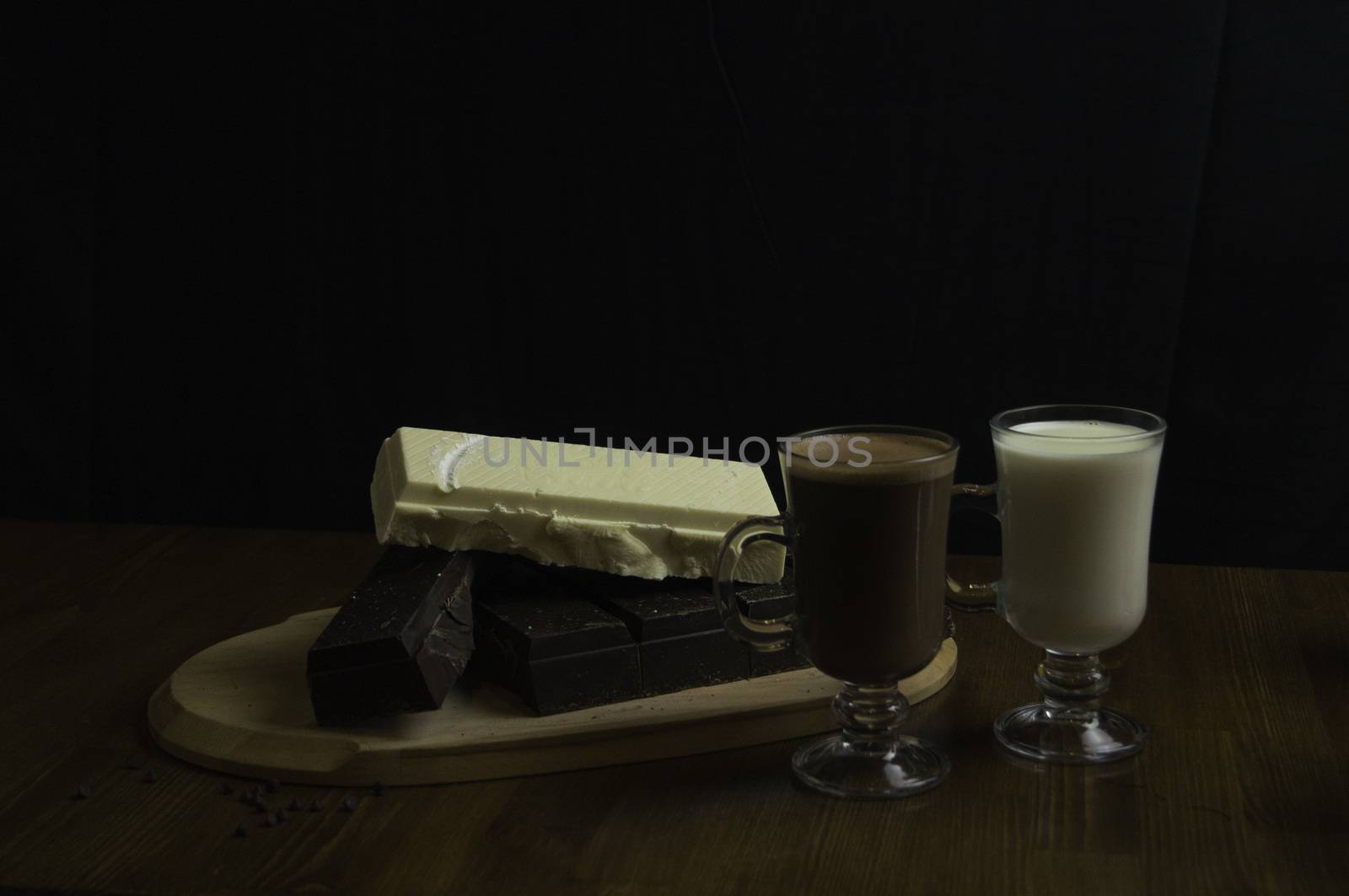 molded chocolates prepared at the table and milk drinks by sonyugur