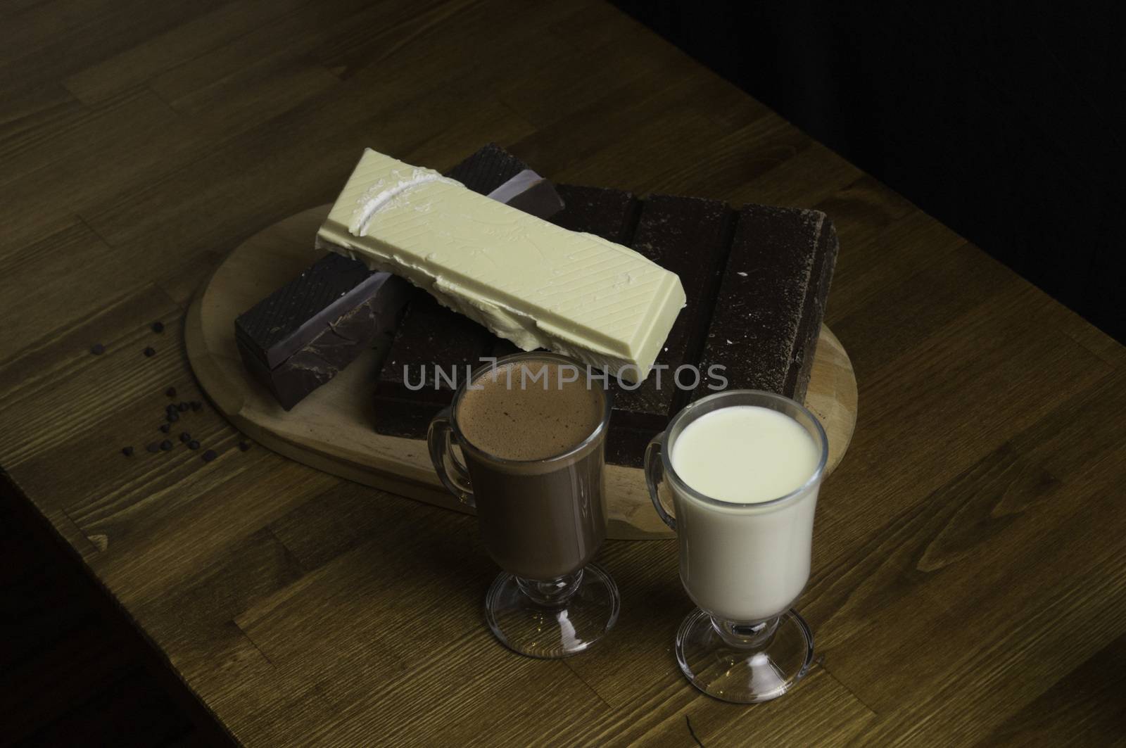 molded chocolates prepared at the table and milk drinks by sonyugur