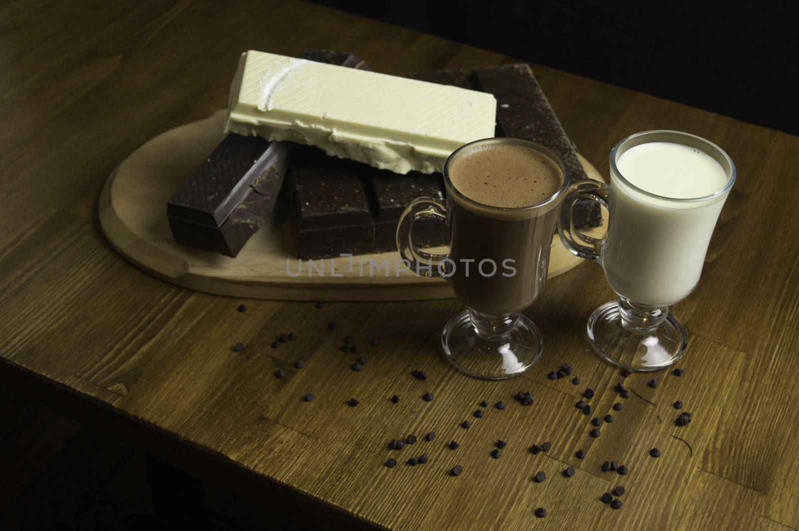 molded chocolates prepared at the table and milk drinks by sonyugur