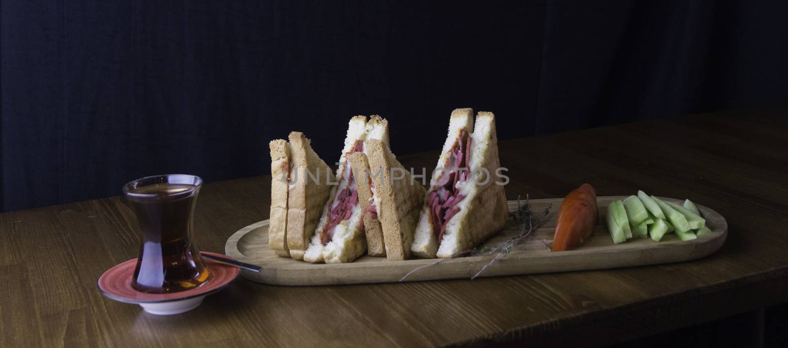 sliced cheddar and hot dog toast for breakfast by sonyugur